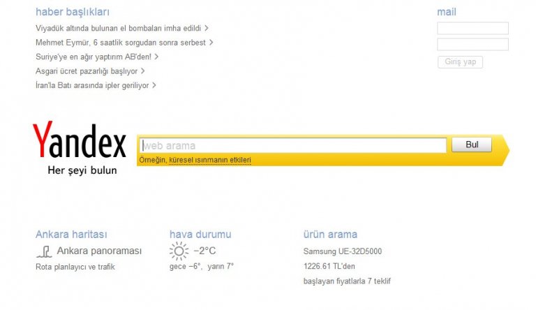 Yandex Anonim içerik haklarının sınırlandırılması