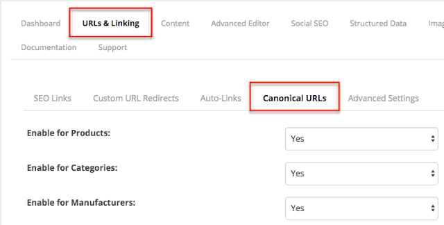 OpenCart Yinelenen İçeriği Kaldırın ve Kanonik URL'ler Kullanın