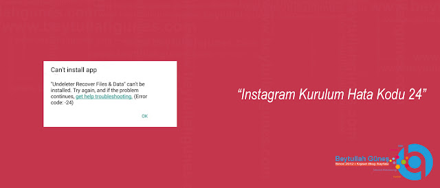 ÇÖZÜM Instagram Kurulum Hata Kodu 24