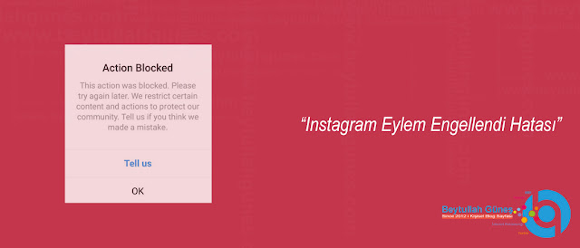 ÇÖZÜM Instagram Eylem Engellendi Hatası
