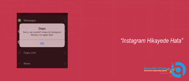ÇÖZÜM Instagram Hikayede Hata