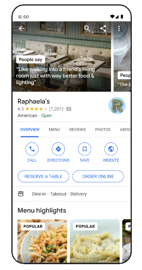 Restoran Spesiyallerini Keşfedin - Google 7 Yerel Arama Güncellemesini Duyurdu
