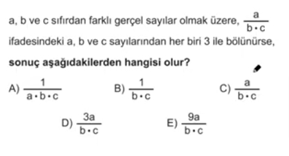 TYT Matematik 1 Soru 1