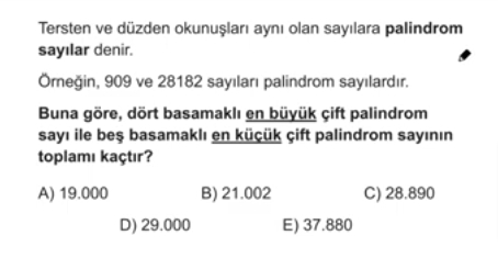 TYT Matematik Tek - Çift Sayılar Soru 3
