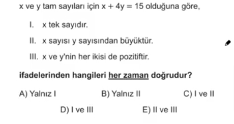TYT Matematik Tek - Çift Sayılar Soru 6