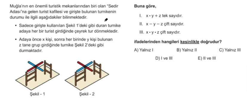 TYT Matematik Tek - Çift Sayılar Soru 8